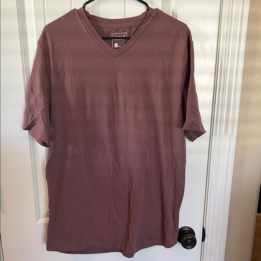 Men's Mauve V-Neck T-Shirt